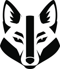 Fox face geometric minimal vector illustration