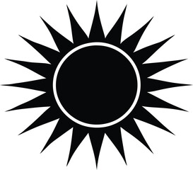 sun silhouette vector illustrations with sharp rays