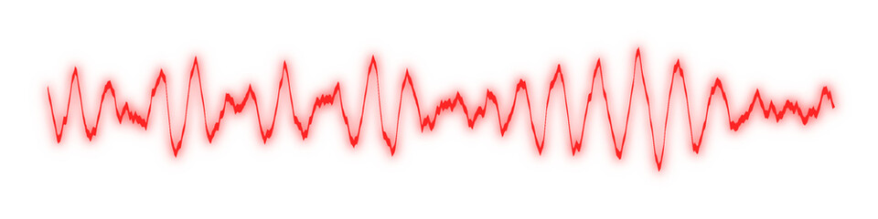 Red light wavelength spectrum isolated on white background