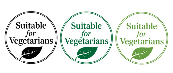  Suitable for Vegetarians badge,  Suitable for Vegetarians stamp,  Suitable for Vegetarians logo