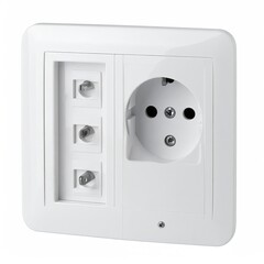 White wall plate with multiple outlets