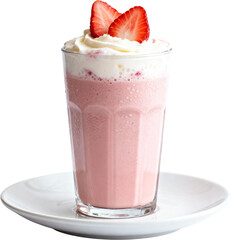 따뜻한딸기라떼한잔흰배경