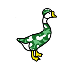 Goose Soldier Army War animal natural hand drawn

