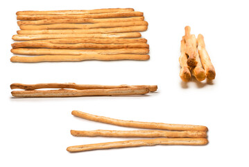 Bread sticks isolated on white background.