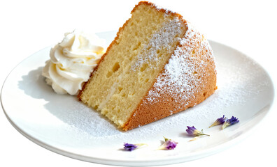 얼그레이시폰케이크한조각과생크림디저트