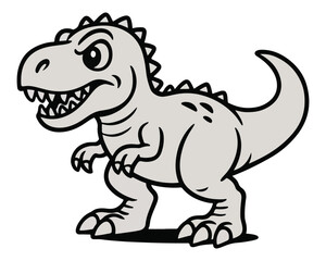 Funny cartoon baby green dinosaur monster drawing character vector illustration