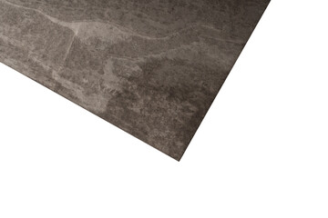 Grey notebook with blank pages isolated on a white background.