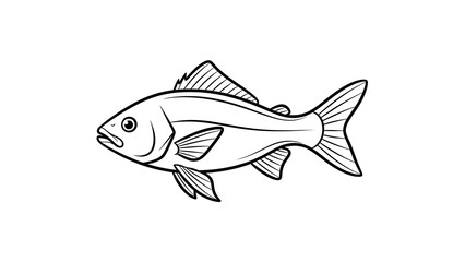 Vector illustration of a fish swimming underwater in the  ocean