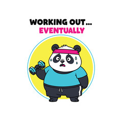 Funny cartoon panda bear 