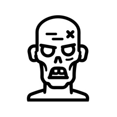 Minimalist zombie undead character vector icon