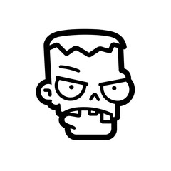 Minimalist zombie undead character vector icon
