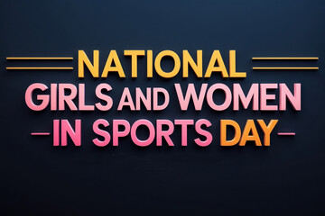 Postcard card National Girls and Women in Sports Day, fitness Athletic Youth female AI Generative