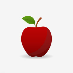 Illustration of a red apple vector isolated on a white background