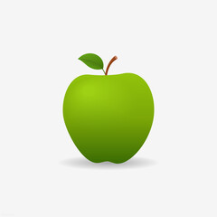 Illustration of a green apple vector isolated on a white background