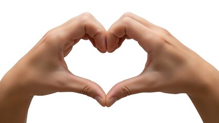 Obraz premium Expressing heartfelt affection with hands shaped in a loving heart, a symbol of care, kindness and connection, perfect for Valentine's Day promotions