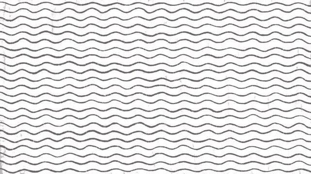 Grayscale wavy line scribble on grunge background. Grayscale pencil texture moving background. Grayscale lines cute background.