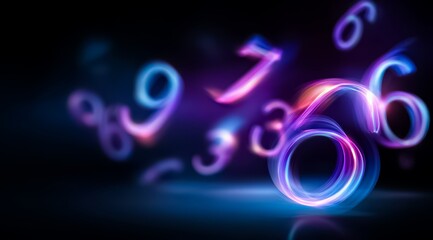 Series of numbers are floating in the air, with the numbers 9, 6, and 3 being the most prominent