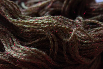 Christmas Concept, red and green mixed yarn for background