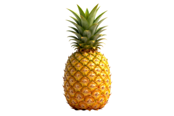 Fresh and ripe pineapple with green top for healthy eating