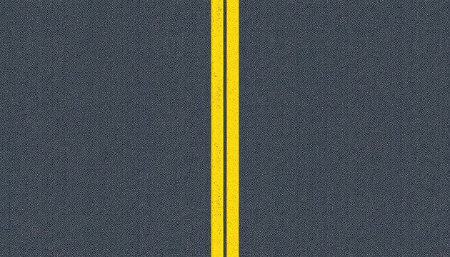 Asphalt surface with double yellow lines for directional guidance in planning, transportation, and progress presentations.