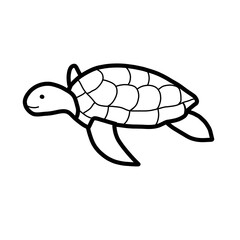 baby Turtle animal reptile egg organic line hand drawn
