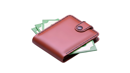 Leather Wallet with Cash: Financial Concept