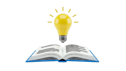 Lightbulb Illuminating Book: Idea Concept