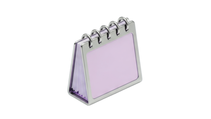 Lilac Desk Calendar on White Background