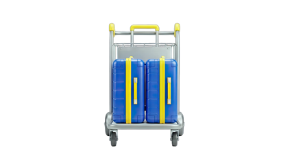 Luggage Cart Carrying Suitcases at Airport