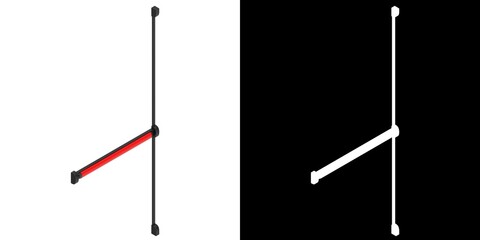 3D rendering illustration of a modular panic bar