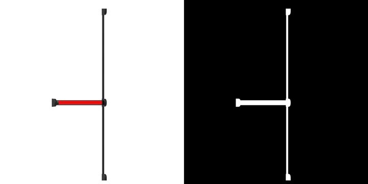 3D rendering illustration of a modular panic bar