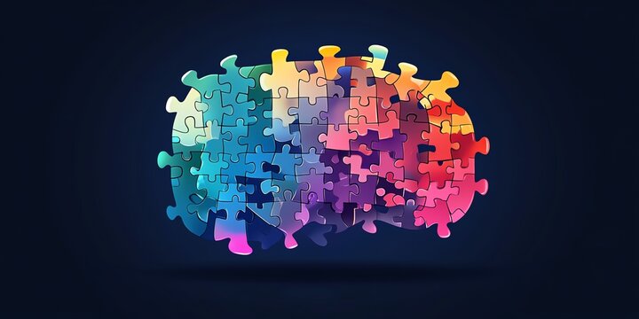 Abstract colorful brain puzzle