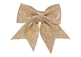 golden glistering bow isolated on transparent background,christmas decoration bow,bow, ribbon,gold,glistering, christmas, festive,gift