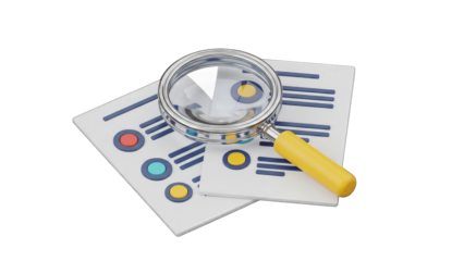 Magnifying Glass Examining Data on Paper - Analysis Concept