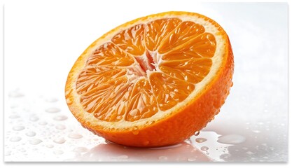 Fresh orange slice isolated on white background