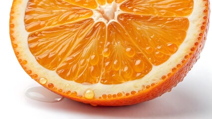 Fresh orange slice on white background