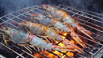 grilled shrimp on grill