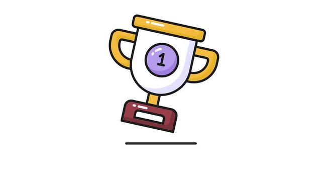 Creatively designed flat icon animation of trophy in editable style, achievement trophy vector animation design