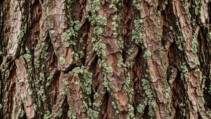 Obraz premium Tree Bark Texture with Rough Brown Wood Surface