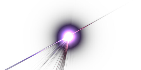 Dynamische energievoll leuchtende Lichtstrahlen in violett und blau die sich im Zentrum bündeln...