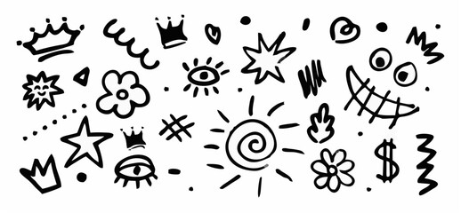 Obraz premium Set of punk inspired graffiti...