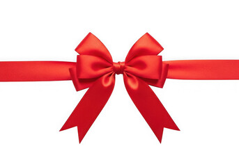 Red satin ribbon bow decoration