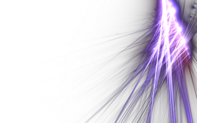 Dynamische energievoll leuchtende Lichtstrahlen in violett und blau auf schwarzem Hintergrund – Energietransfer, Innovation, Technologie, Daten, Internet, Wissenschaft, Laserstrahlen, Forschung