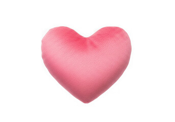 Pink plush heart pillow isolated
