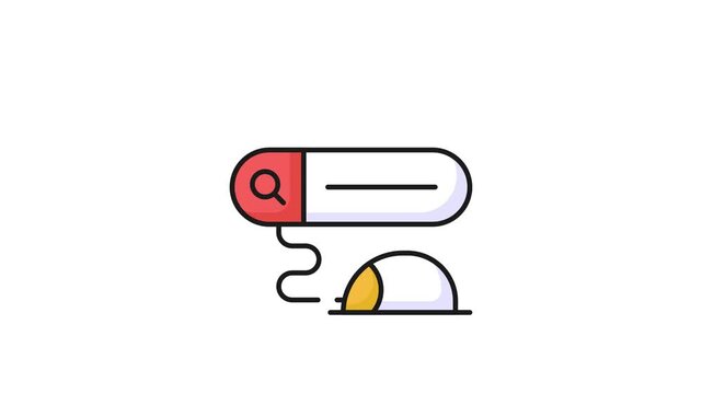 Pay per click, mouse with search bar and dollar, Ppc or cost per click vector