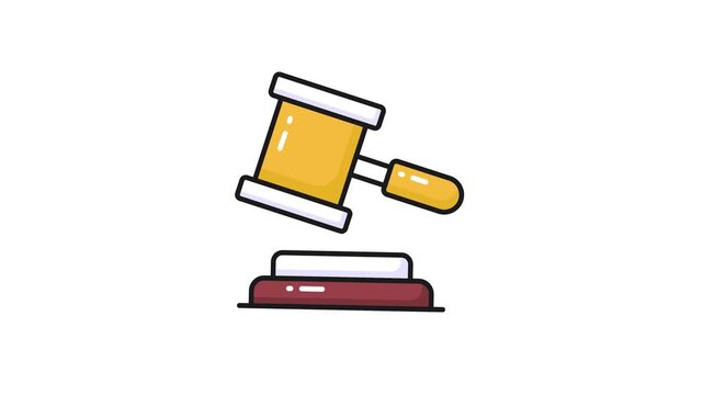An icon animation of auction law in modern design style, ready to use vector animation