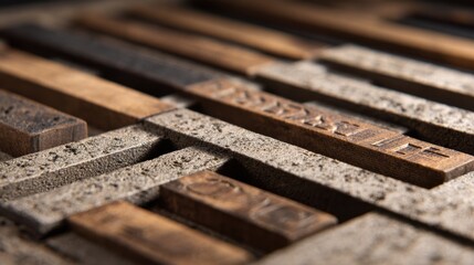 Medium shot highlighting sunken 3D engraving on panels featuring recessed patterns that create shadowed dimensional effects on flat surfaces.