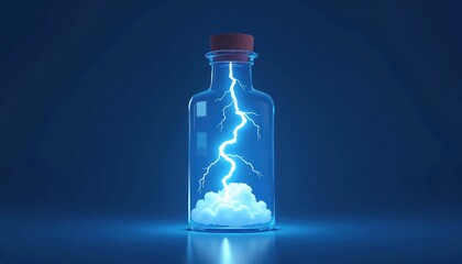 Vibrant flat vector art of glowing thunder cloud, Generate Ai