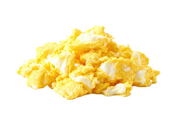 Scrambled eggs with bright yellow and white color appearance