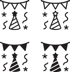 Isolated Festival icon, festival celebration party, celebration festival holiday, minimal black outline, thin stroke vector, editable design, modern ui element, buyer focused festival icon
